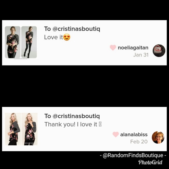 🇺🇸MADE IN USA 🇺🇸 Black floral stripes top - Picture 7 of 7